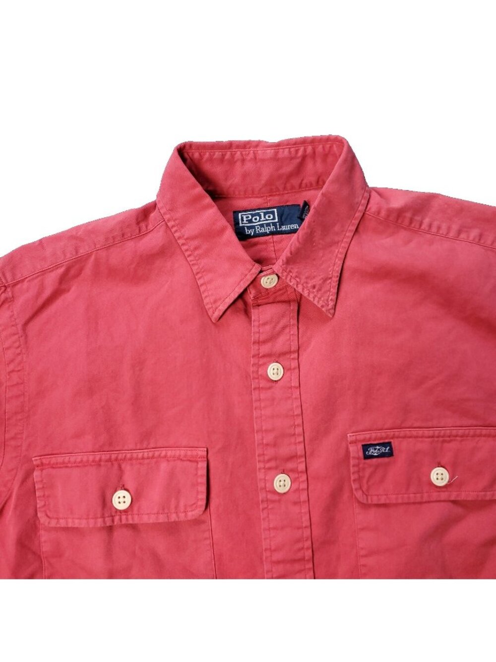 VINTAGE 90s Polo Ralph Lauren Shirt Mens M Medium Button Long Sleeve Pink